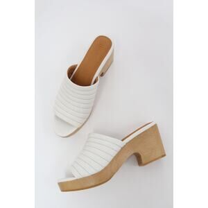 Beklina Ribbed Open Toe Clog in Off White US 10